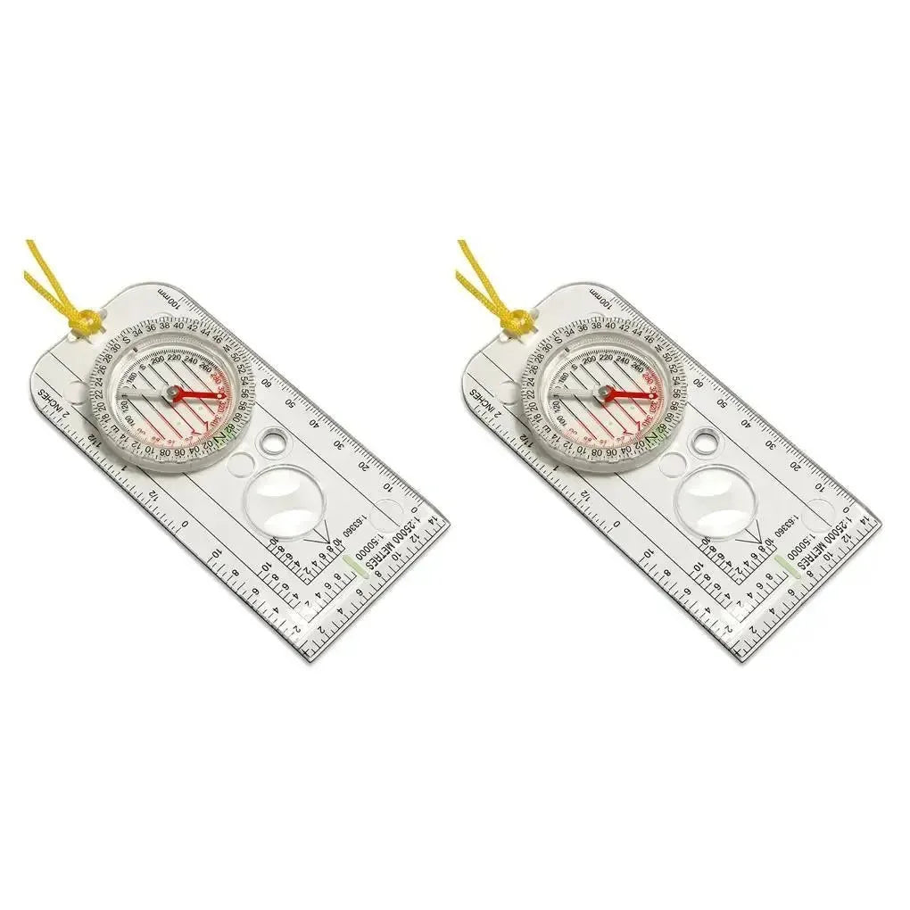 Professional Mini Compass with Map Scale Ruler - Multifunctional Outdoor Hiking and Camping Tool - Trekker Essentials