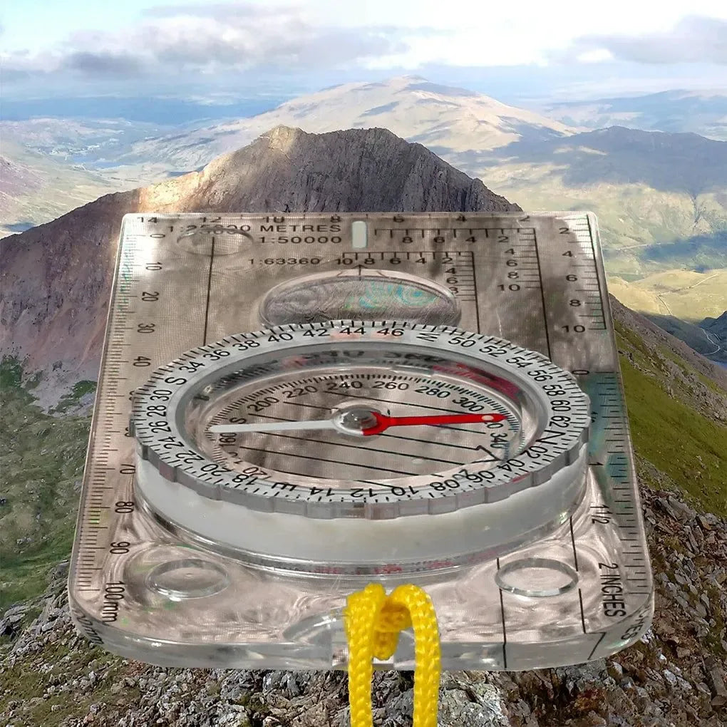 Professional Mini Compass with Map Scale Ruler - Multifunctional Outdoor Hiking and Camping Tool - Trekker Essentials