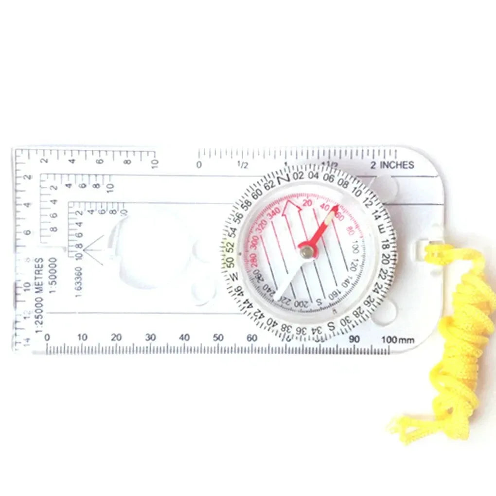 Professional Mini Compass with Map Scale Ruler - Multifunctional Outdoor Hiking and Camping Tool - Trekker Essentials