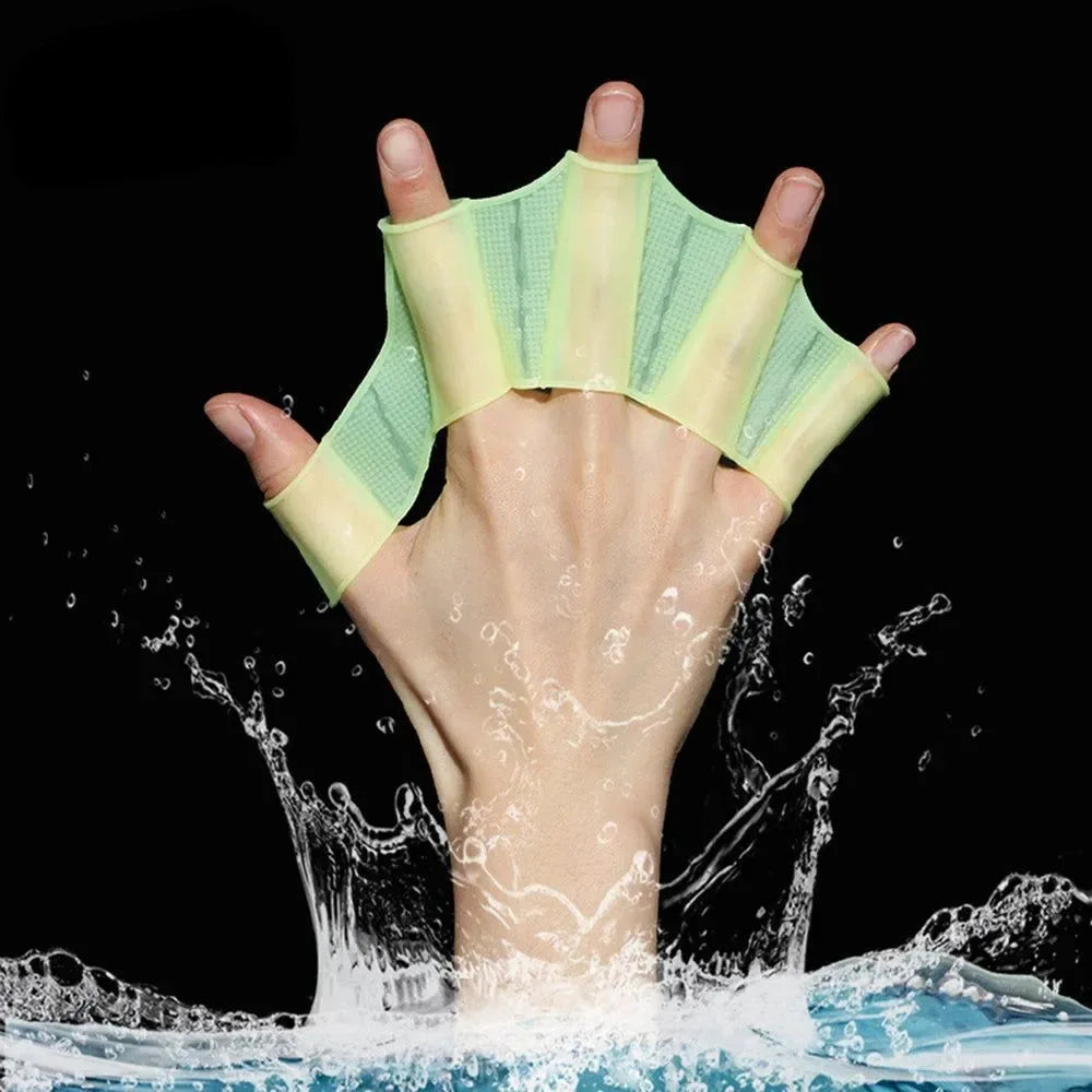 Professional Silicone Swimming Fins - Webbed Finger Paddles for Men, Women, and Children - Trekker Essentials