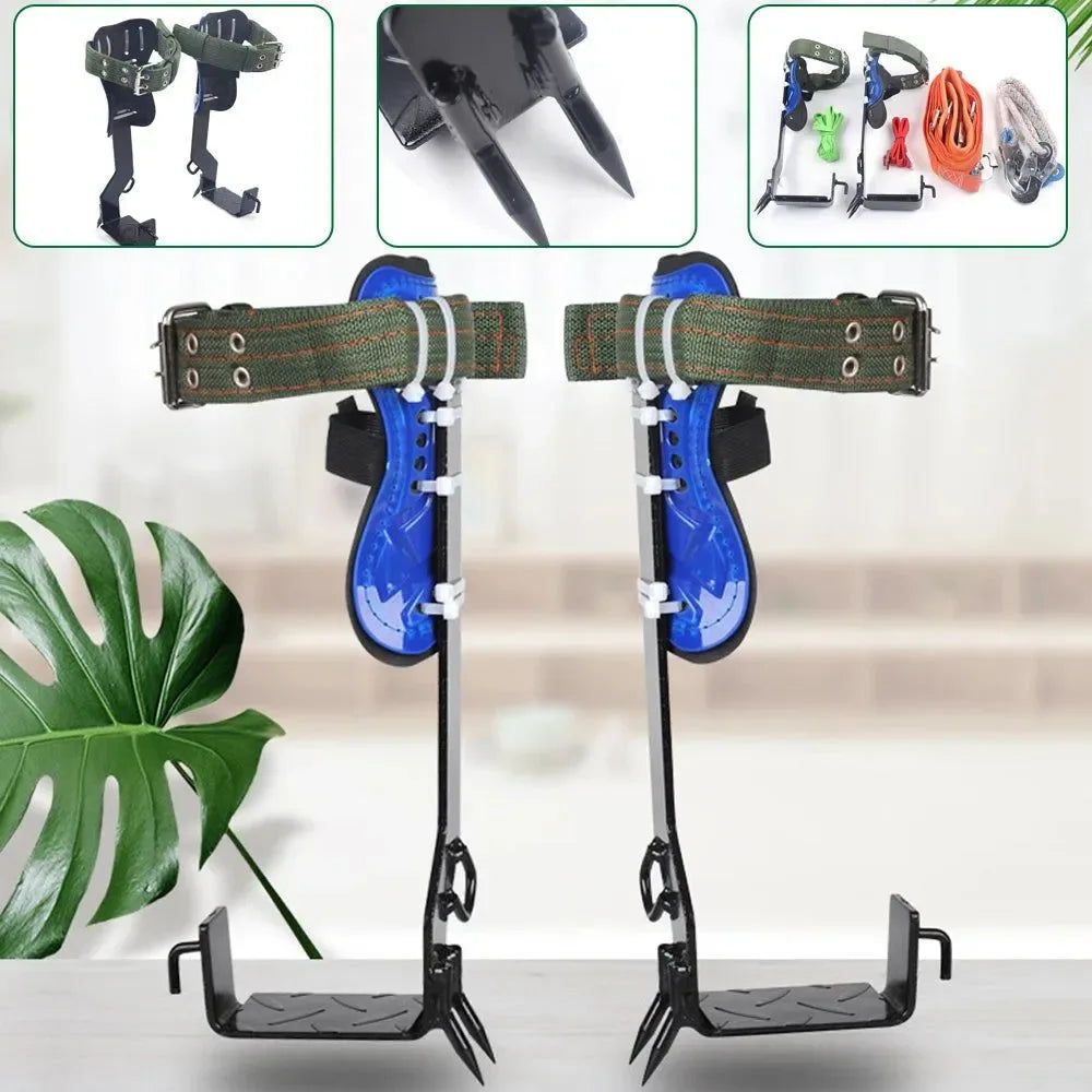 Professional Tree Climbing Kit - Steel Spikes, Safety Harness & Rope Set (100kg Capacity) - Trekker Essentials