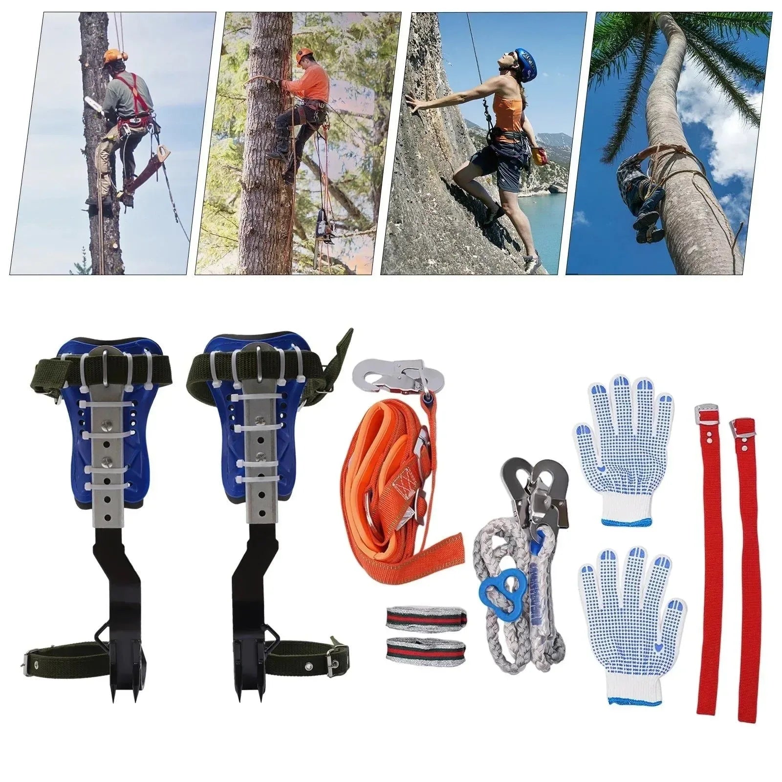 Professional Tree Climbing Spike Kit – Adjustable Safety Belt & Lanyard for Arborists - Trekker Essentials