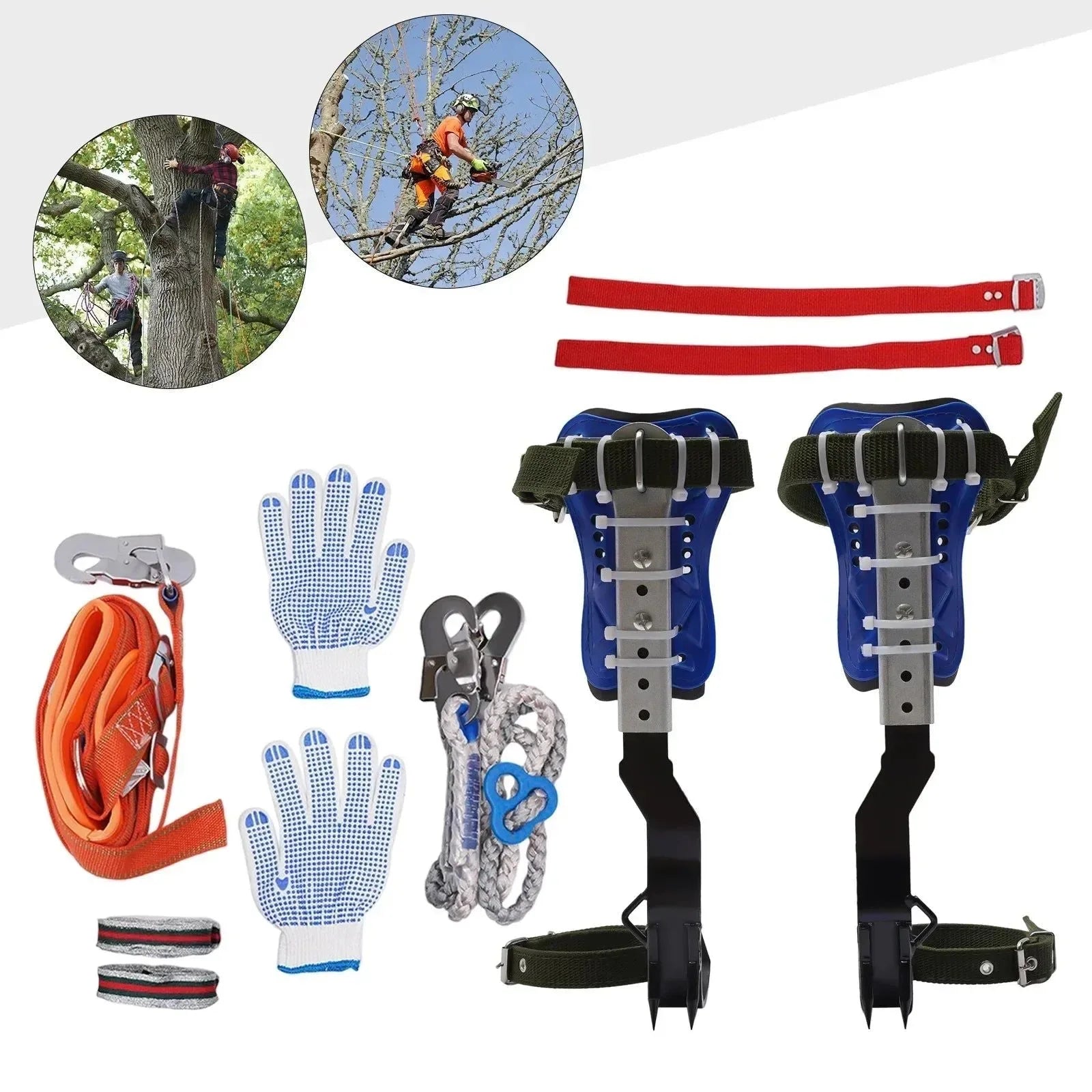Professional Tree Climbing Spike Kit – Adjustable Safety Belt & Lanyard for Arborists - Trekker Essentials
