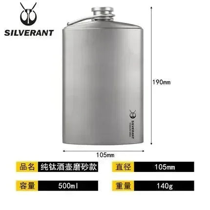 Pure Titanium Water Bottle – Lightweight & Odorless Flask for Coffee, Tea, Wine – Portable Camping & EDC Drinkware (200ml/260ml/300ml/500ml) - Trekker Essentials