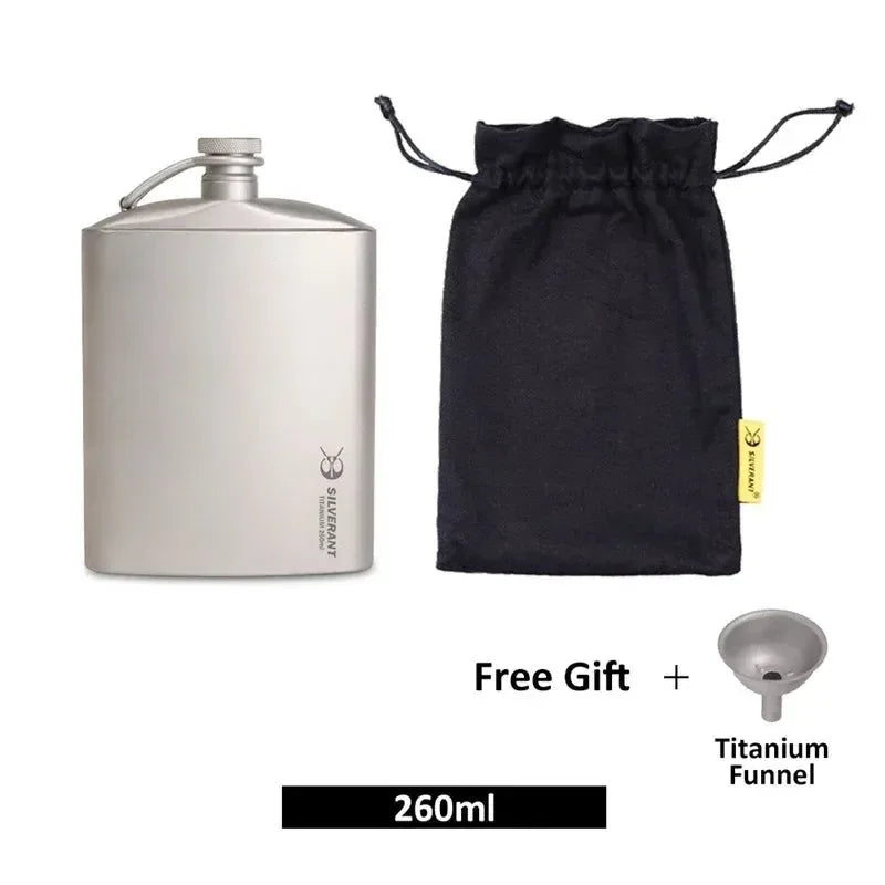Pure Titanium Water Bottle – Lightweight & Odorless Flask for Coffee, Tea, Wine – Portable Camping & EDC Drinkware (200ml/260ml/300ml/500ml) - Trekker Essentials