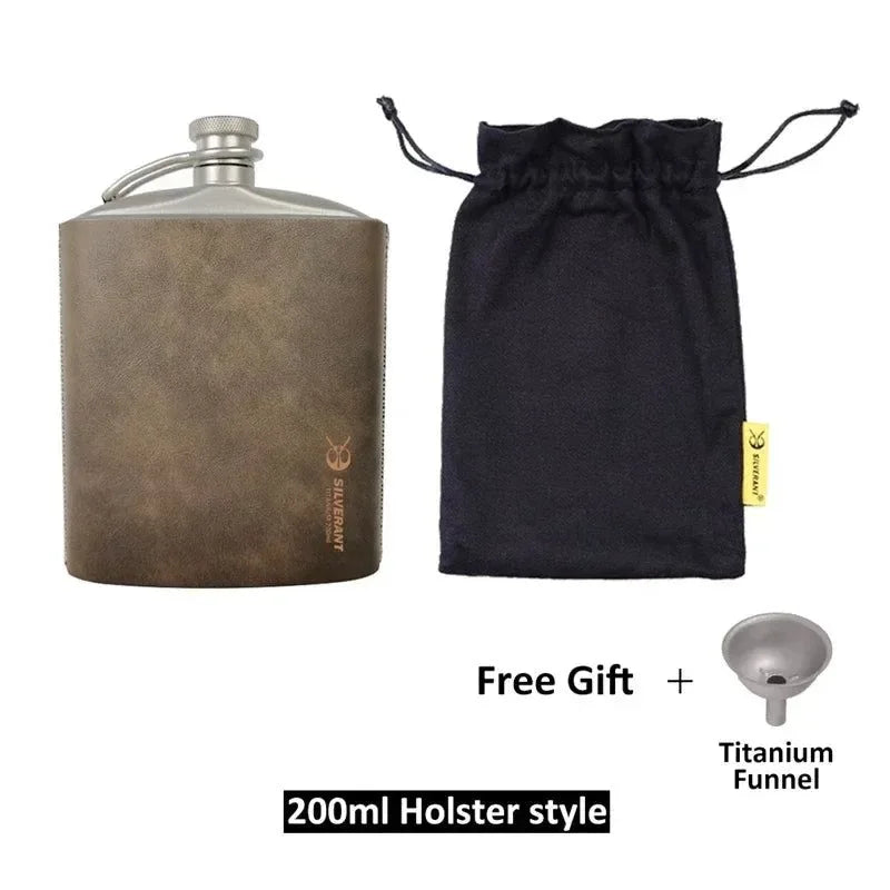 Pure Titanium Water Bottle – Lightweight & Odorless Flask for Coffee, Tea, Wine – Portable Camping & EDC Drinkware (200ml/260ml/300ml/500ml) - Trekker Essentials
