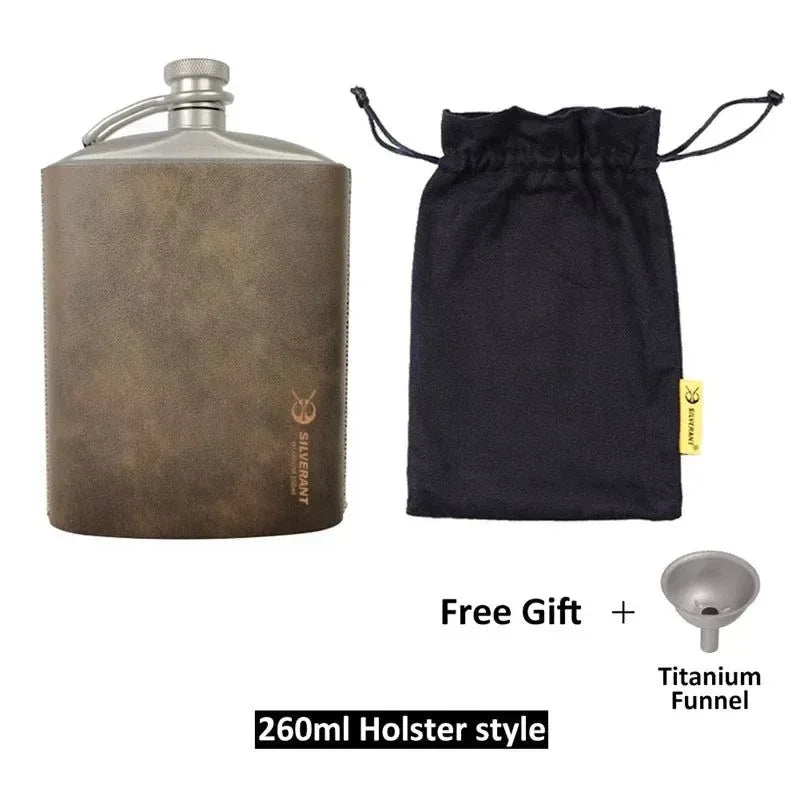 Pure Titanium Water Bottle – Lightweight & Odorless Flask for Coffee, Tea, Wine – Portable Camping & EDC Drinkware (200ml/260ml/300ml/500ml) - Trekker Essentials