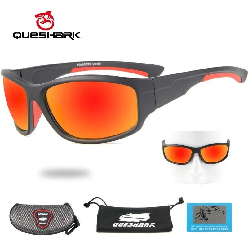 QUESHARK Men Women Polarized Sunglasses Cycling Eyewear Bicycle Goggles Driving Riding MTB Road Bike Hiking Fishing Glasses - Trekker Essentials