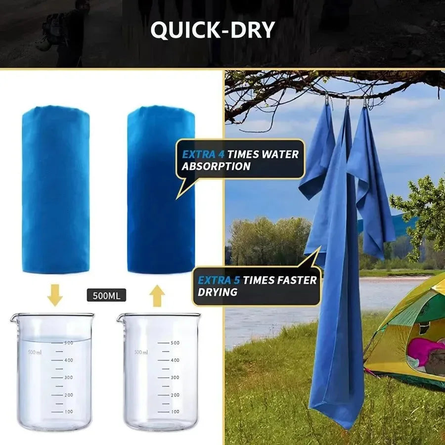 Quick-Dry Sports Towel 40x80cm - Ultra Absorbent Microfiber Towel for Camping, Gym, Yoga, Beach & Outdoor Activities - Trekker Essentials