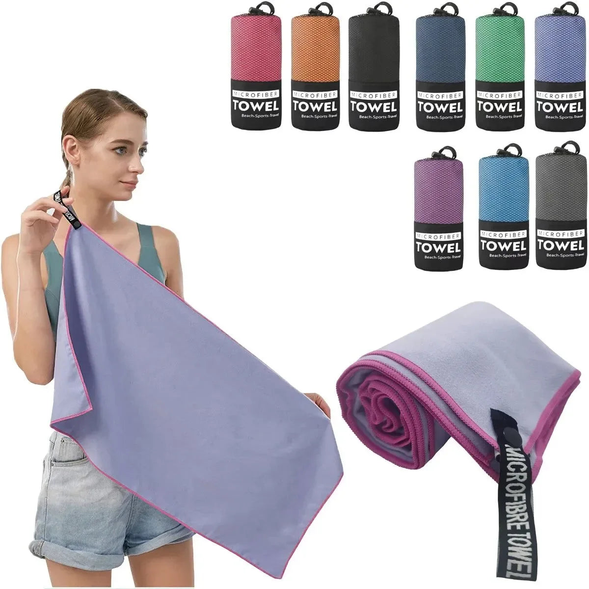 Quick-Dry Sports Towel 40x80cm - Ultra Absorbent Microfiber Towel for Camping, Gym, Yoga, Beach & Outdoor Activities - Trekker Essentials
