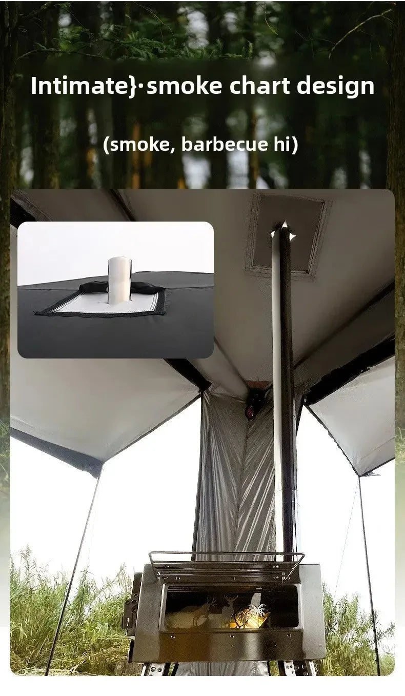 Quick-Open Hydraulic Roof Tent – Double-Layer Waterproof Awning – 5-8 Person Camping Shelter - Trekker Essentials