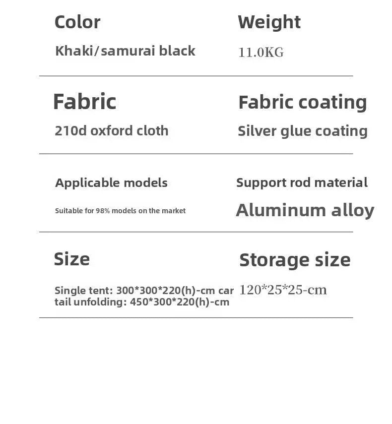 Quick-Open Hydraulic Roof Tent – Double-Layer Waterproof Awning – 5-8 Person Camping Shelter - Trekker Essentials