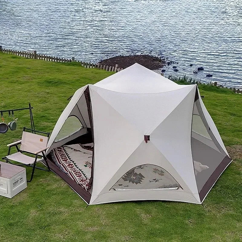 Quick Open Pop-Up Beach Tent - Portable Sunshade & Rainproof Shelter for Outdoor Use - Trekker Essentials