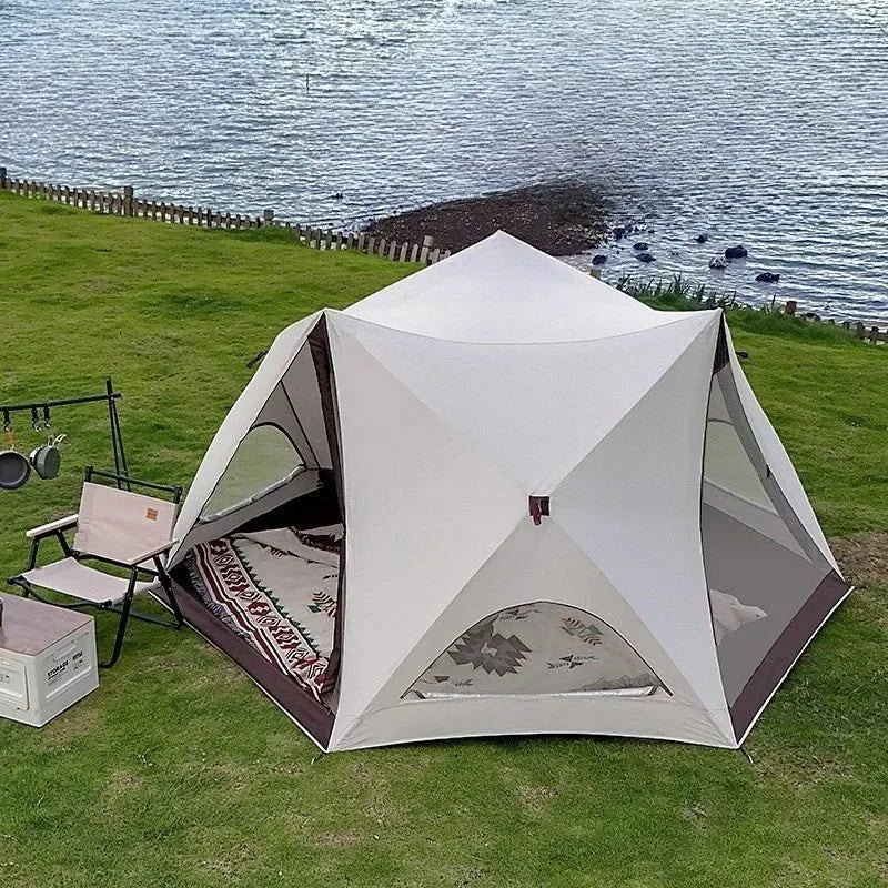 Quick Open Pop-Up Beach Tent - Portable Sunshade & Rainproof Shelter for Outdoor Use - Trekker Essentials