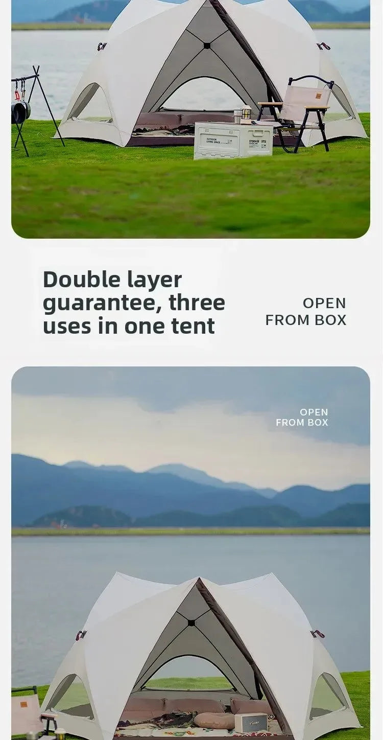 Quick Open Pop-Up Beach Tent - Portable Sunshade & Rainproof Shelter for Outdoor Use - Trekker Essentials