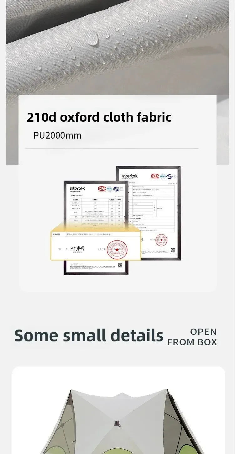 Quick Open Pop-Up Beach Tent - Portable Sunshade & Rainproof Shelter for Outdoor Use - Trekker Essentials