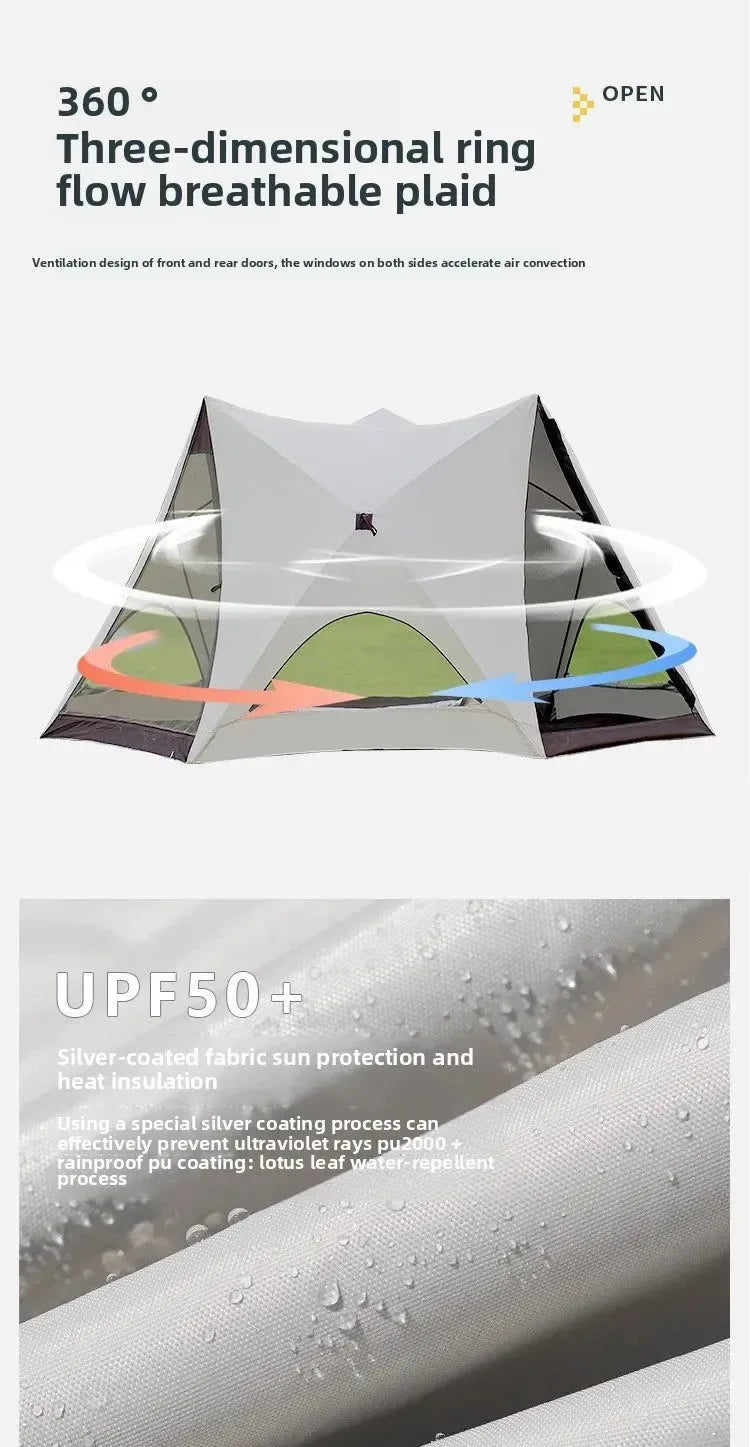 Quick Open Pop-Up Beach Tent - Portable Sunshade & Rainproof Shelter for Outdoor Use - Trekker Essentials