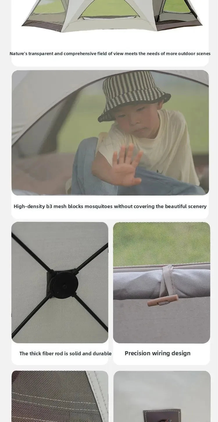 Quick Open Pop-Up Beach Tent - Portable Sunshade & Rainproof Shelter for Outdoor Use - Trekker Essentials