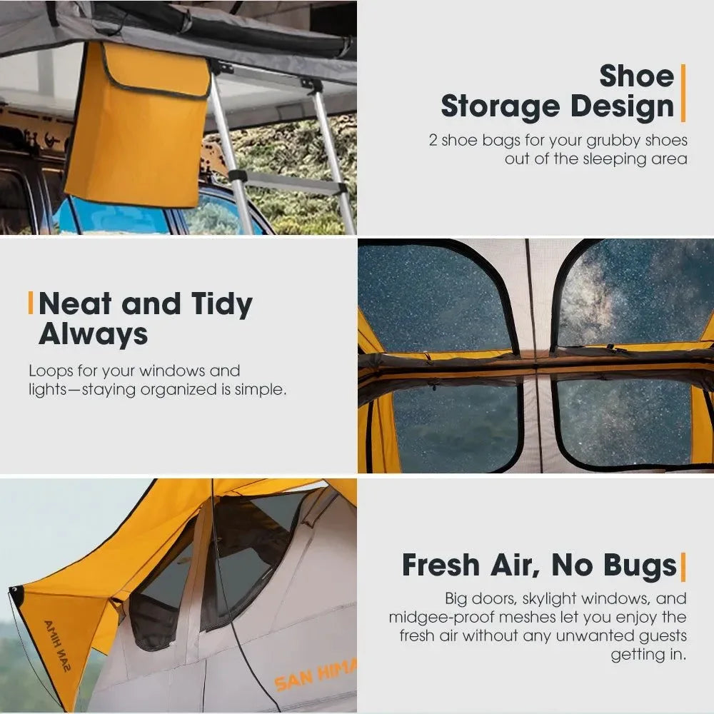 Quick-Setup Soft Shell Rooftop Tent – Waterproof 4x4 Camping Tent with Aluminum Base & 3000mm Waterproof Rating - Trekker Essentials