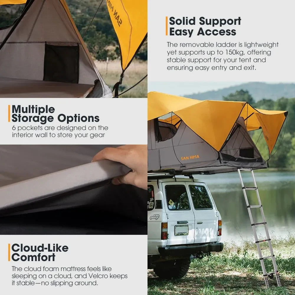 Quick-Setup Soft Shell Rooftop Tent – Waterproof 4x4 Camping Tent with Aluminum Base & 3000mm Waterproof Rating - Trekker Essentials