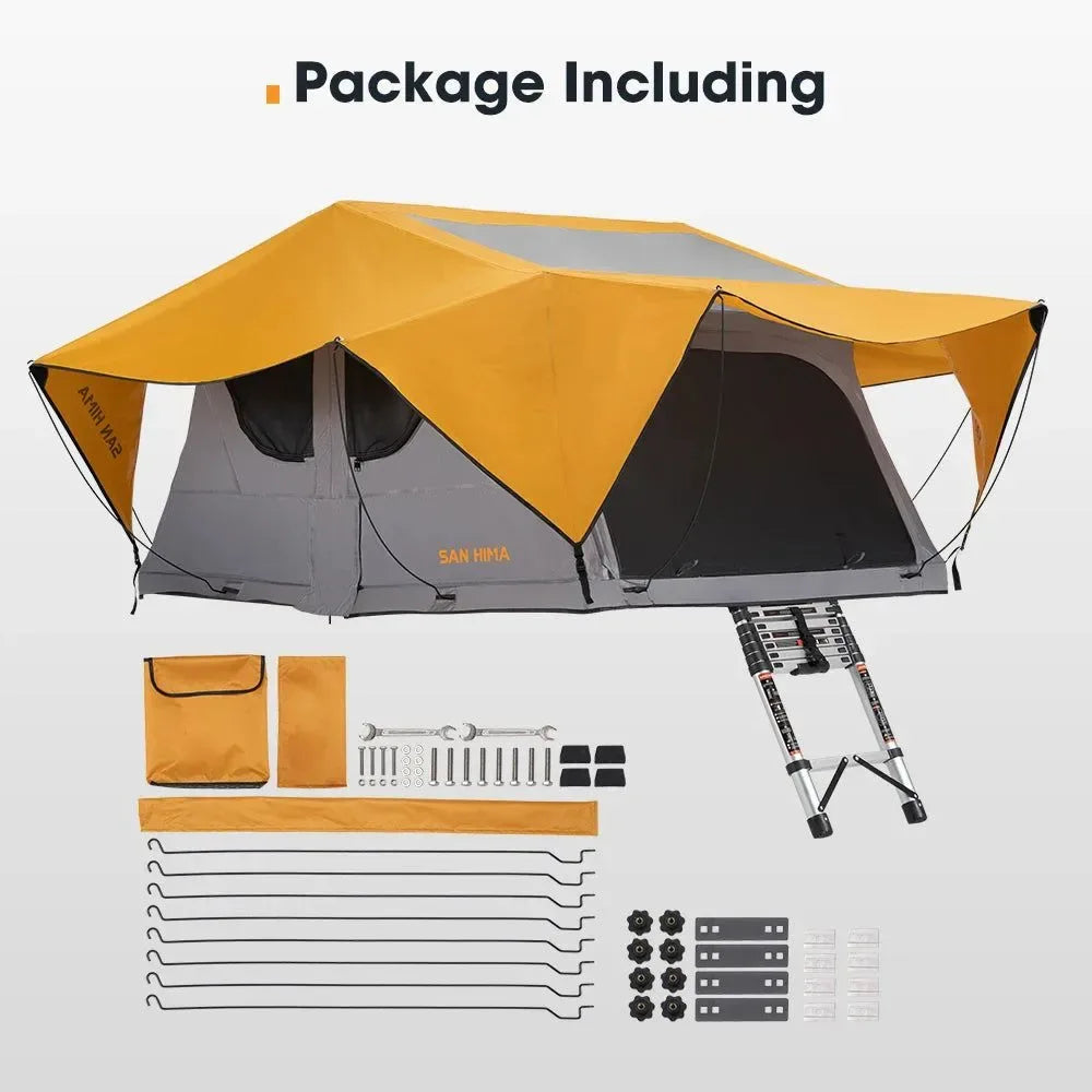 Quick-Setup Soft Shell Rooftop Tent – Waterproof 4x4 Camping Tent with – Trekker Essentials