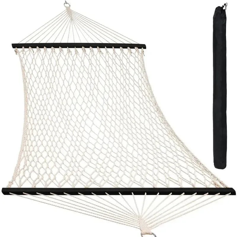 Quilted Outdoor Hammock with Spreader Bars, Detachable Pillow & Chains – Patio, Backyard, Poolside Relaxation - Trekker Essentials