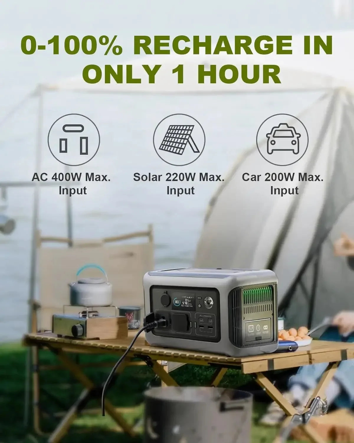 R600 Portable Power Station with LiFePO4 Battery, UPS Function, and MPPT Solar Generator - Trekker Essentials
