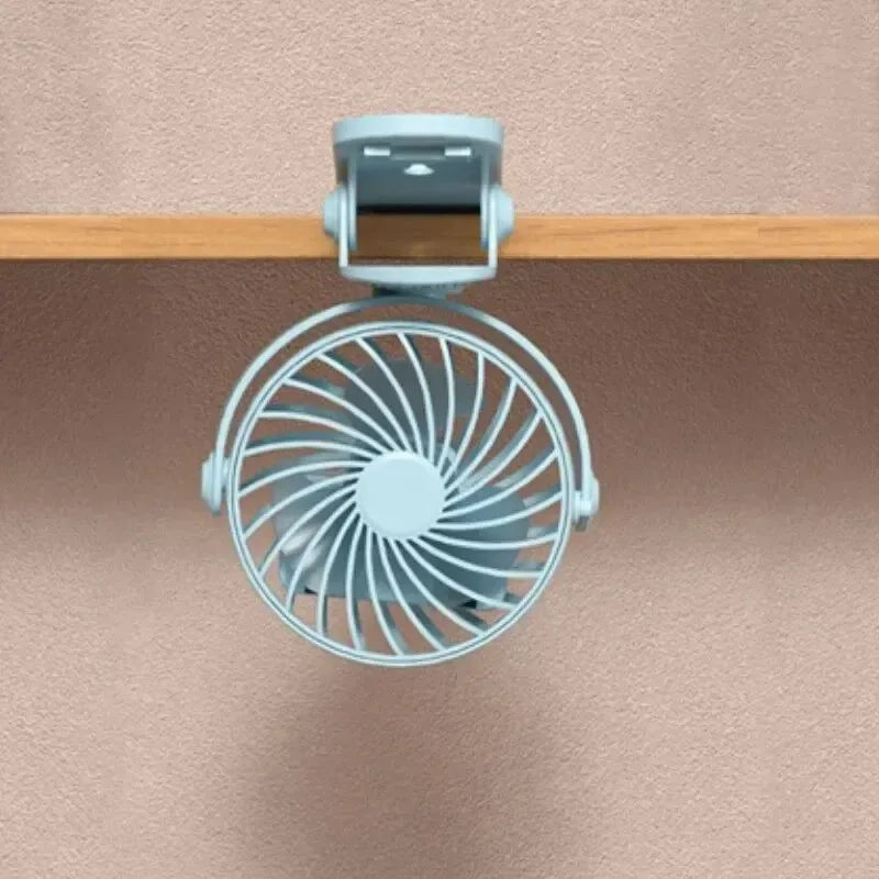 Rechargeable 720° Rotating Clip Fan with Nightlight – Portable & Versatile Cooling Solution - Trekker Essentials