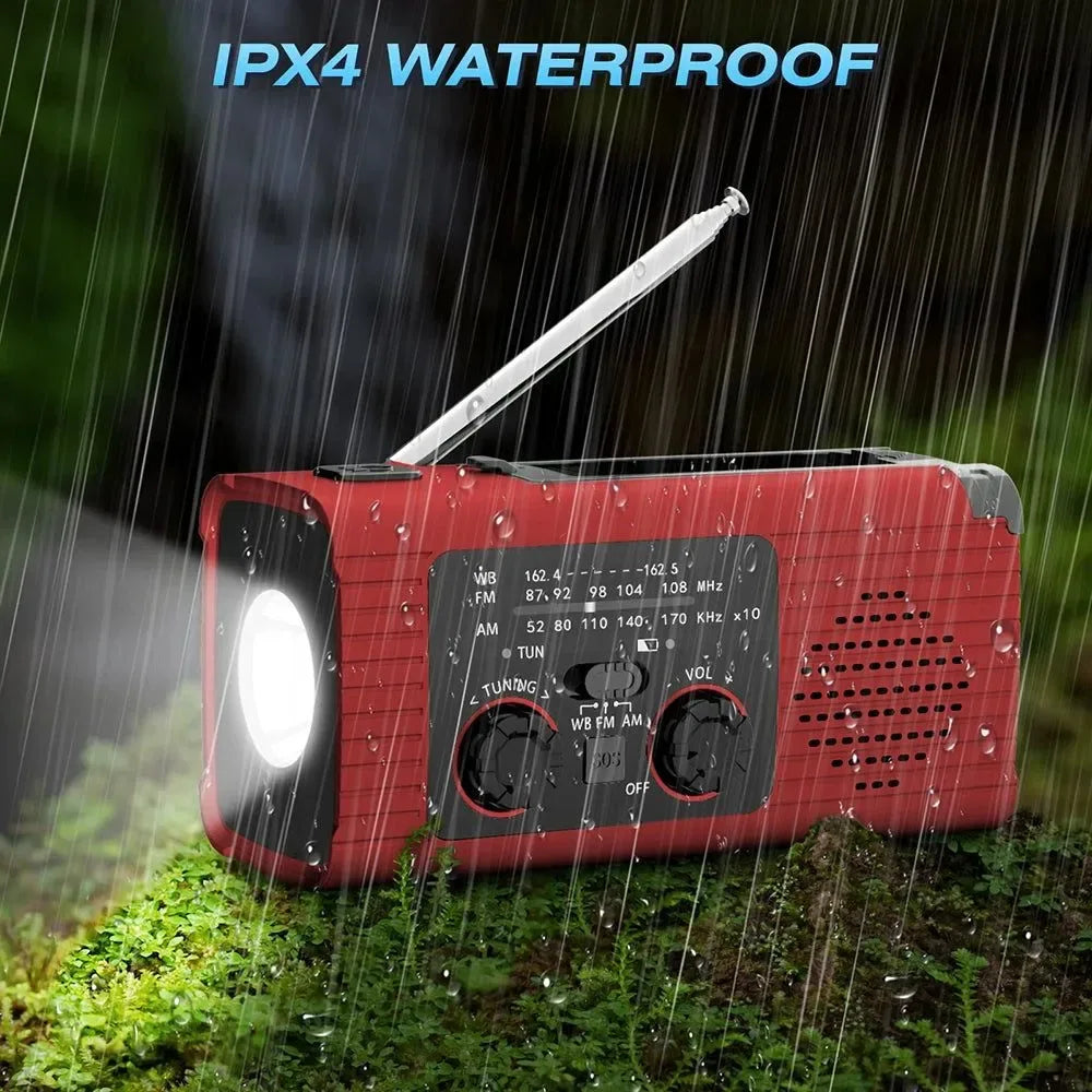 Rechargeable Emergency Light with Radio Function - Solar Charging, Flash LED, Strong Flashlight for Outdoor Emergencies - Trekker Essentials