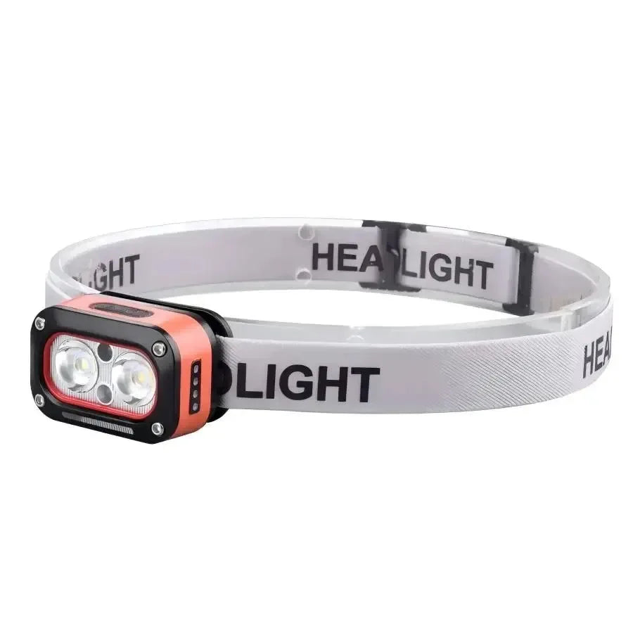 Rechargeable Motion Sensor Headlamp - 45° Adjustable Hands-Free Light for Camping, Hiking & Fishing - Trekker Essentials