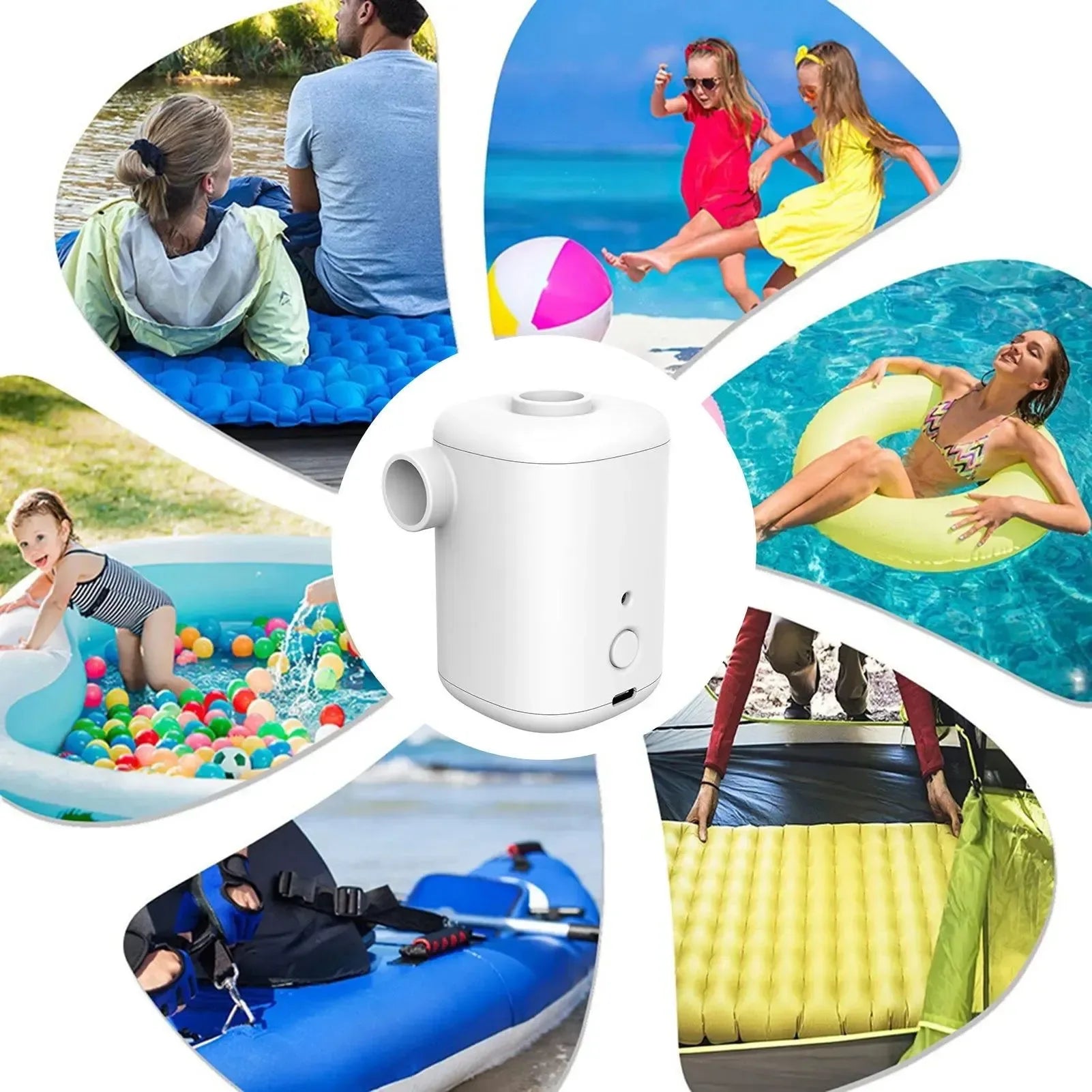 Rechargeable Portable Air Pump – Easy-to-Use Inflatable Pump for Air Mattresses, Camping, and Outdoors - Trekker Essentials