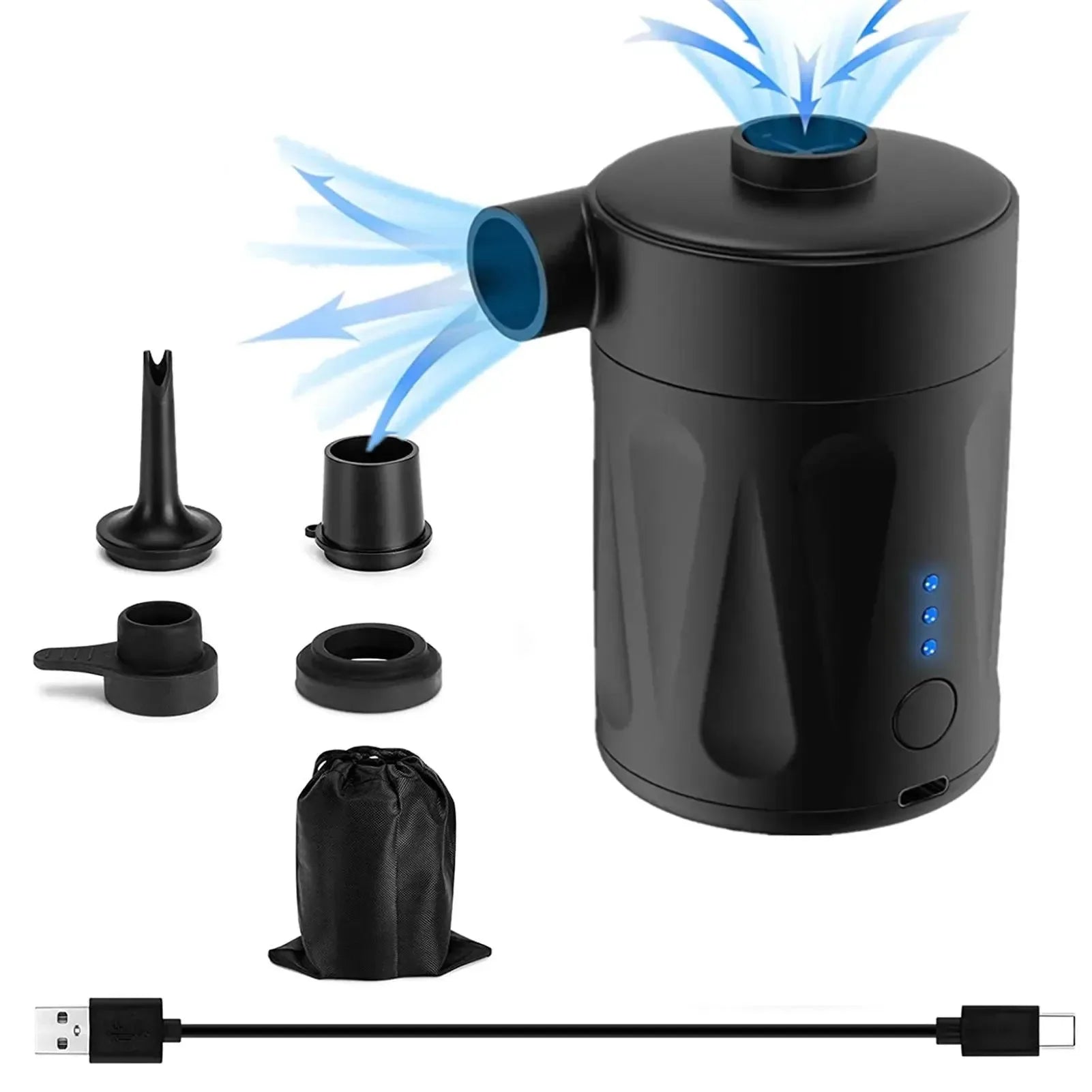 Rechargeable Portable Air Pump – Easy-to-Use Inflatable Pump for Air Mattresses, Camping, and Outdoors - Trekker Essentials