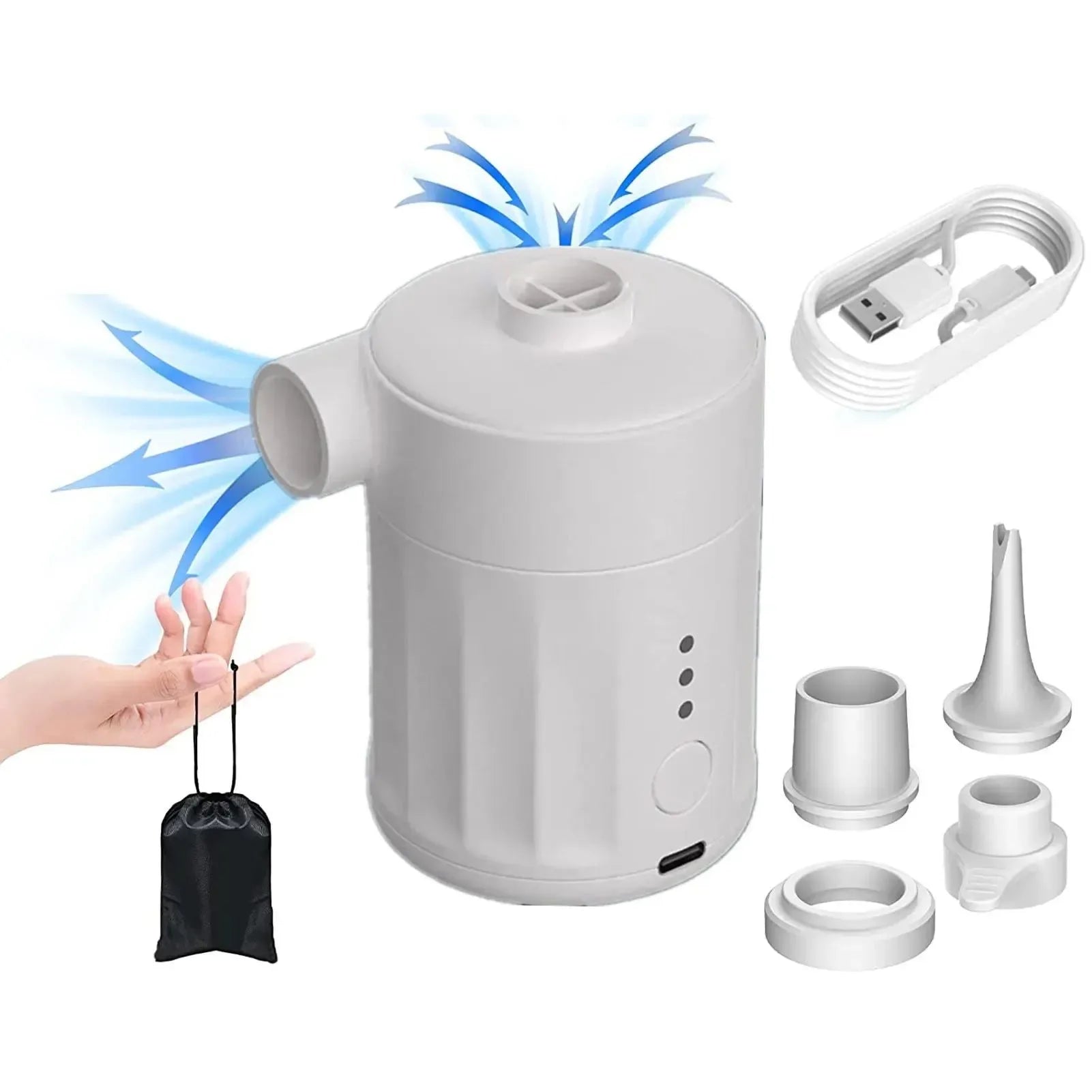 Rechargeable Portable Air Pump – Easy-to-Use Inflatable Pump for Air Mattresses, Camping, and Outdoors - Trekker Essentials