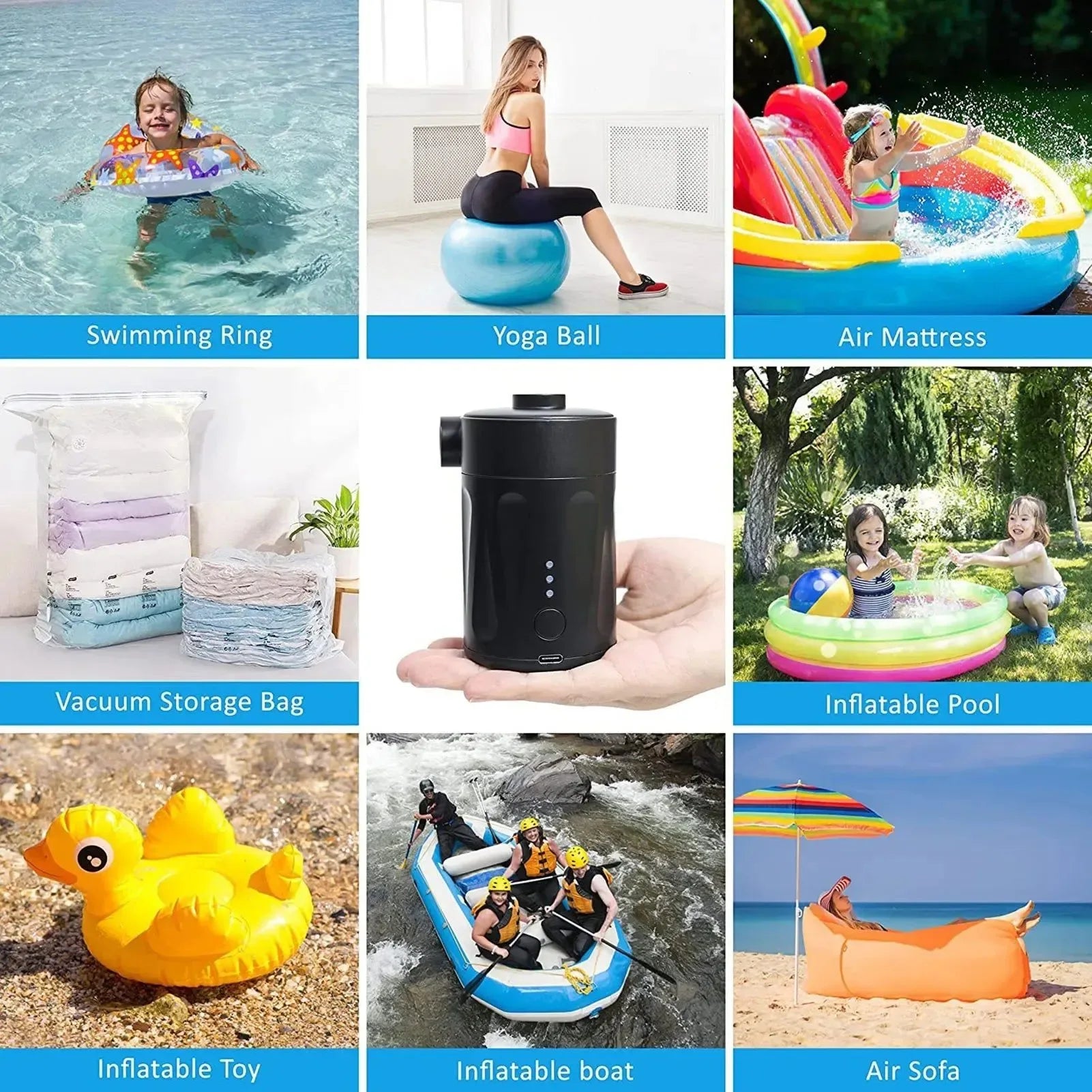 Rechargeable Portable Air Pump – Easy-to-Use Inflatable Pump for Air Mattresses, Camping, and Outdoors - Trekker Essentials