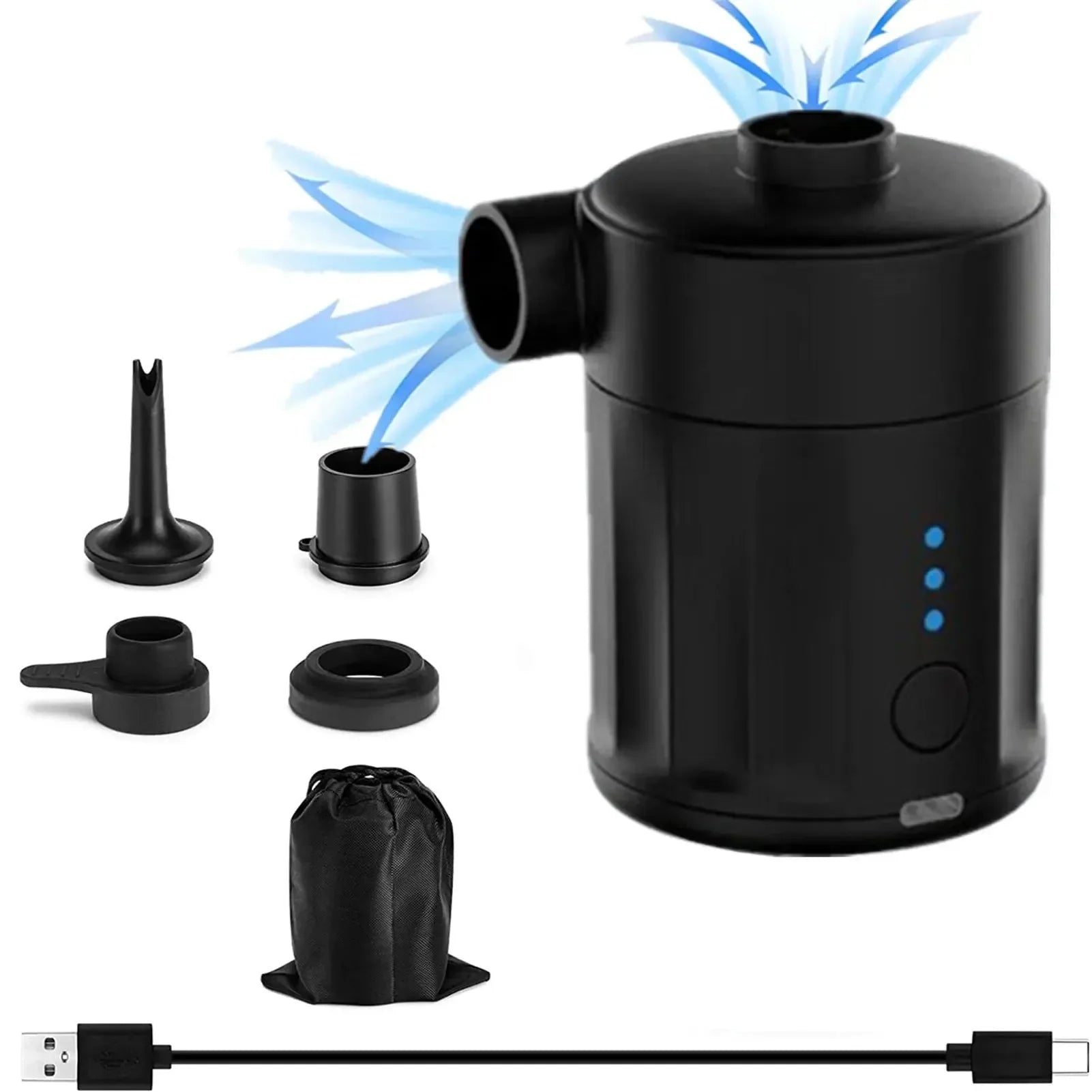 Rechargeable Portable Air Pump – Easy-to-Use Inflatable Pump for Air Mattresses, Camping, and Outdoors - Trekker Essentials