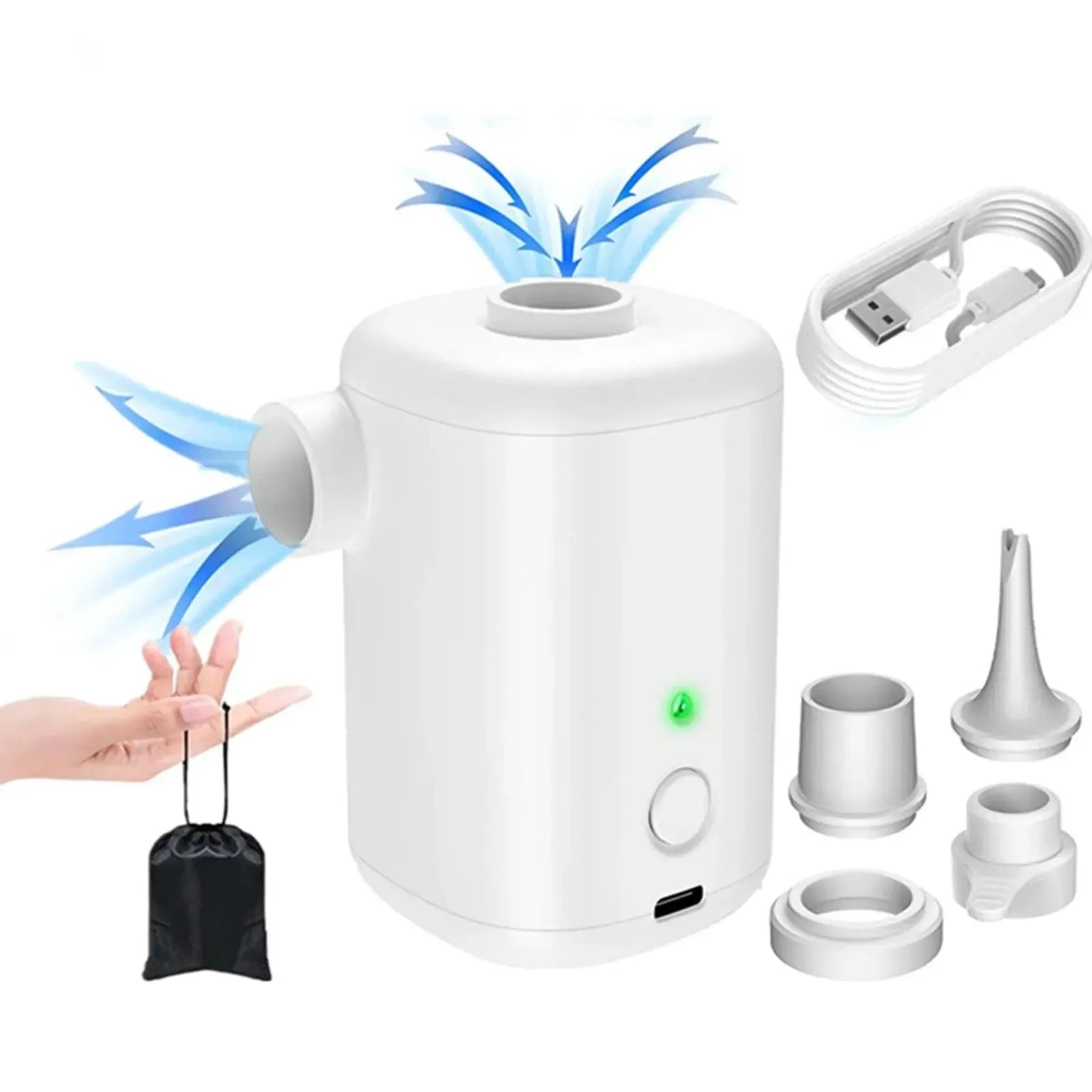 Rechargeable Portable Air Pump – Easy-to-Use Inflatable Pump for Air Mattresses, Camping, and Outdoors - Trekker Essentials
