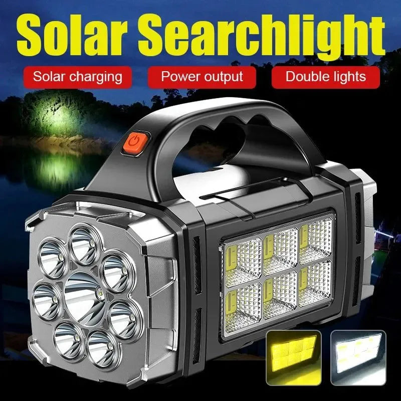 Rechargeable Portable Hand Lamp LED Flashlight Outdoor Camping Solar USB Torch COB Work Lantern - Trekker Essentials