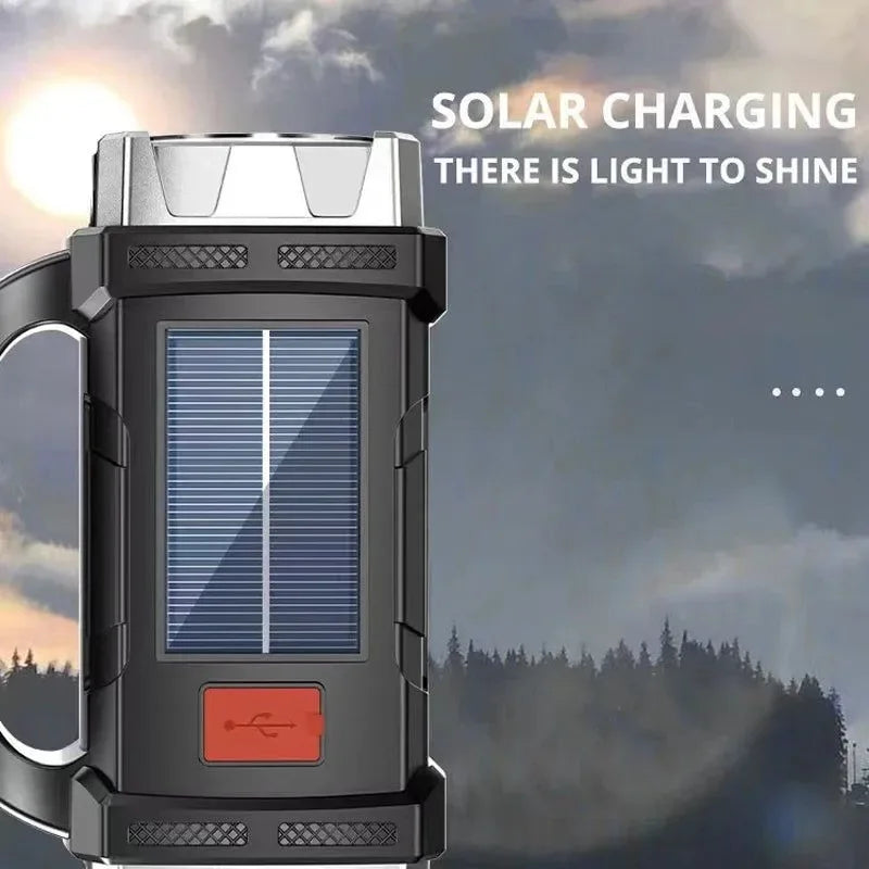 Rechargeable Portable Hand Lamp LED Flashlight Outdoor Camping Solar USB Torch COB Work Lantern - Trekker Essentials