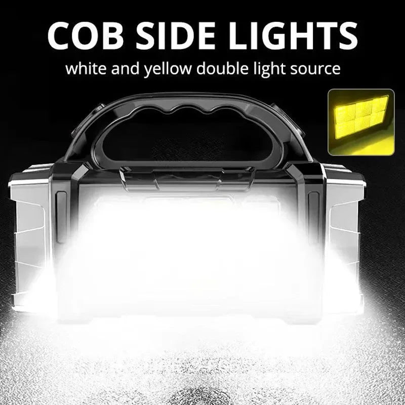Rechargeable Portable Hand Lamp LED Flashlight Outdoor Camping Solar USB Torch COB Work Lantern - Trekker Essentials
