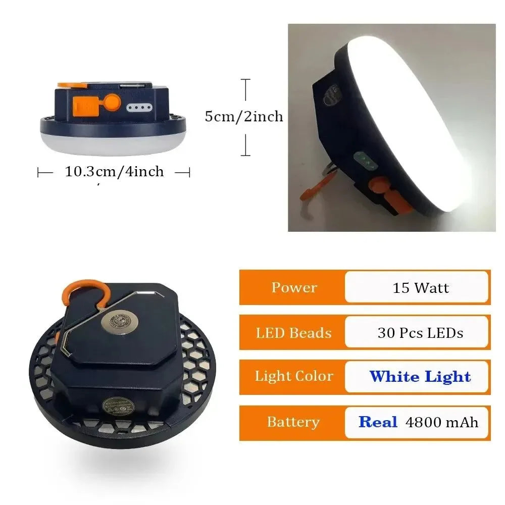 Rechargeable Powerful Camping Lantern with Magnet - Portable LED Tent Lights for Work and Repair - Trekker Essentials