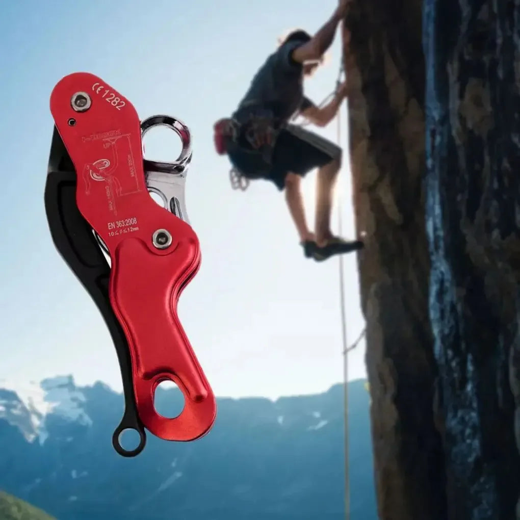 Red Rope Rappelling Gear Paracord Descender for Aerial Work and Downhill - Trekker Essentials