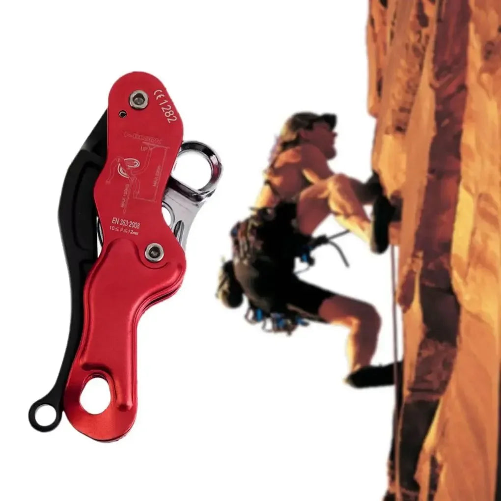 Red Rope Rappelling Gear Paracord Descender for Aerial Work and Downhill - Trekker Essentials