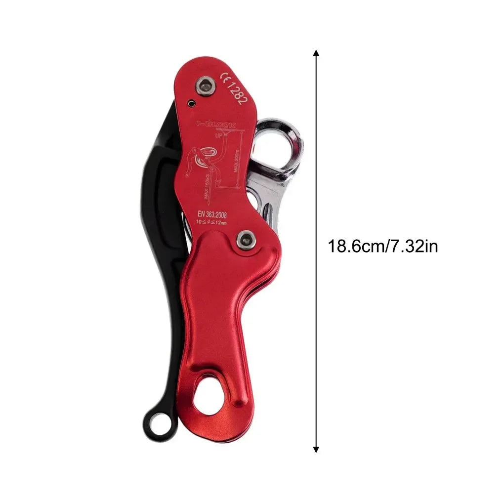 Red Rope Rappelling Gear Paracord Descender for Aerial Work and Downhill - Trekker Essentials