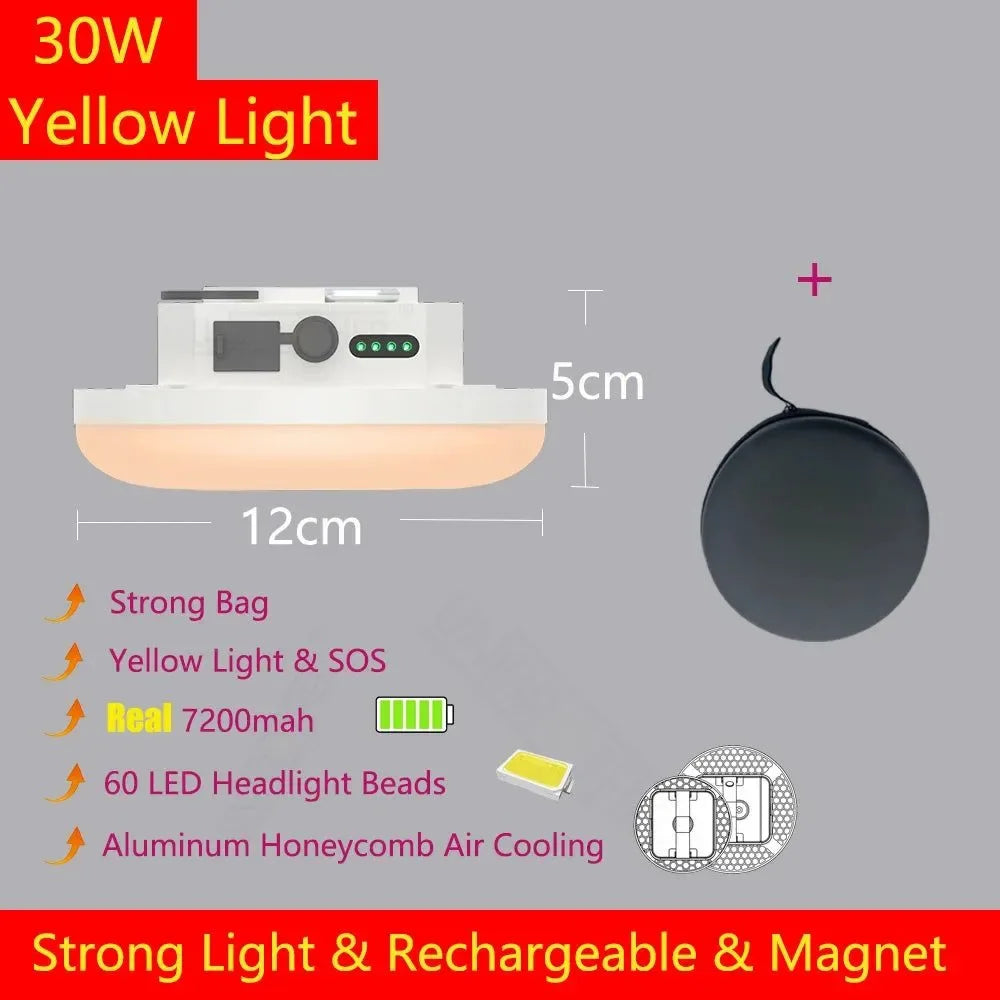 Remote Control Rechargeable LED Magnet Camping Lantern - 13500mAh Powerful Portable Flashlight, Fishing Light, Floodlight, and Tent Lamp - Trekker Essentials