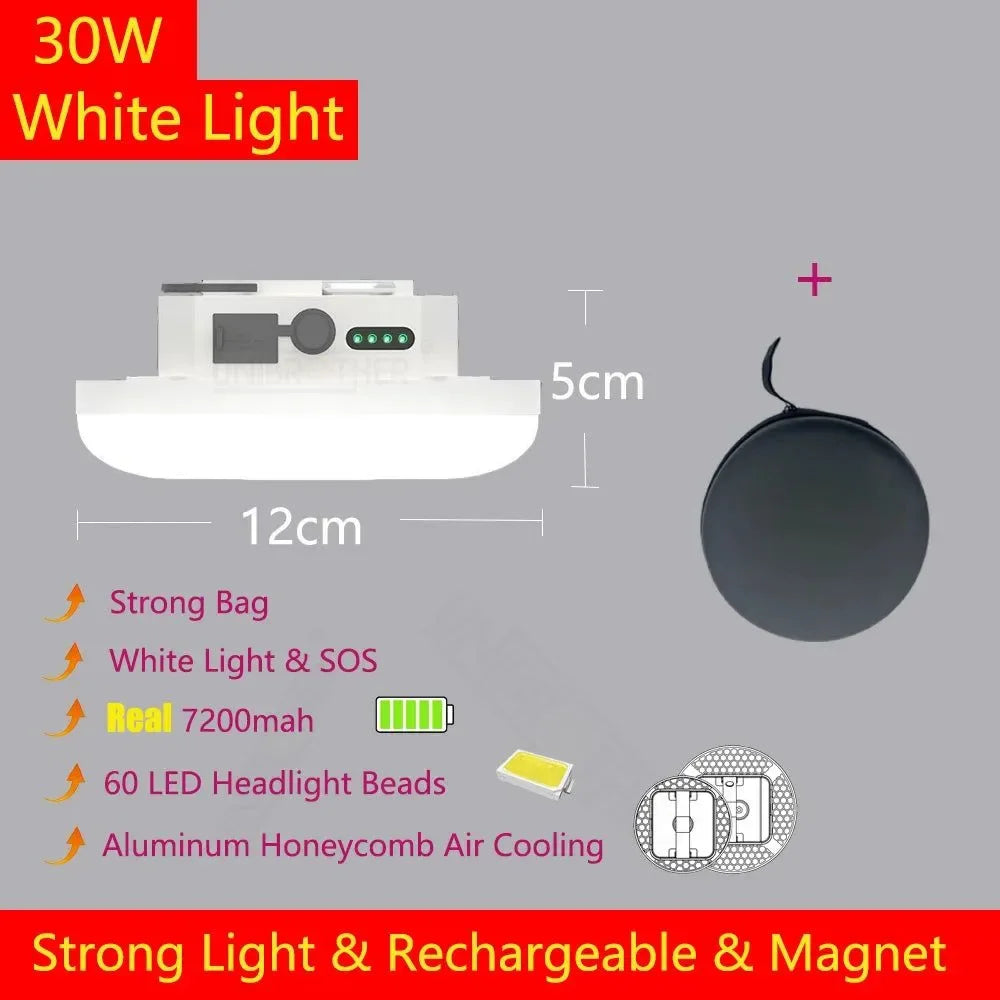 Remote Control Rechargeable LED Magnet Camping Lantern - 13500mAh Powerful Portable Flashlight, Fishing Light, Floodlight, and Tent Lamp - Trekker Essentials