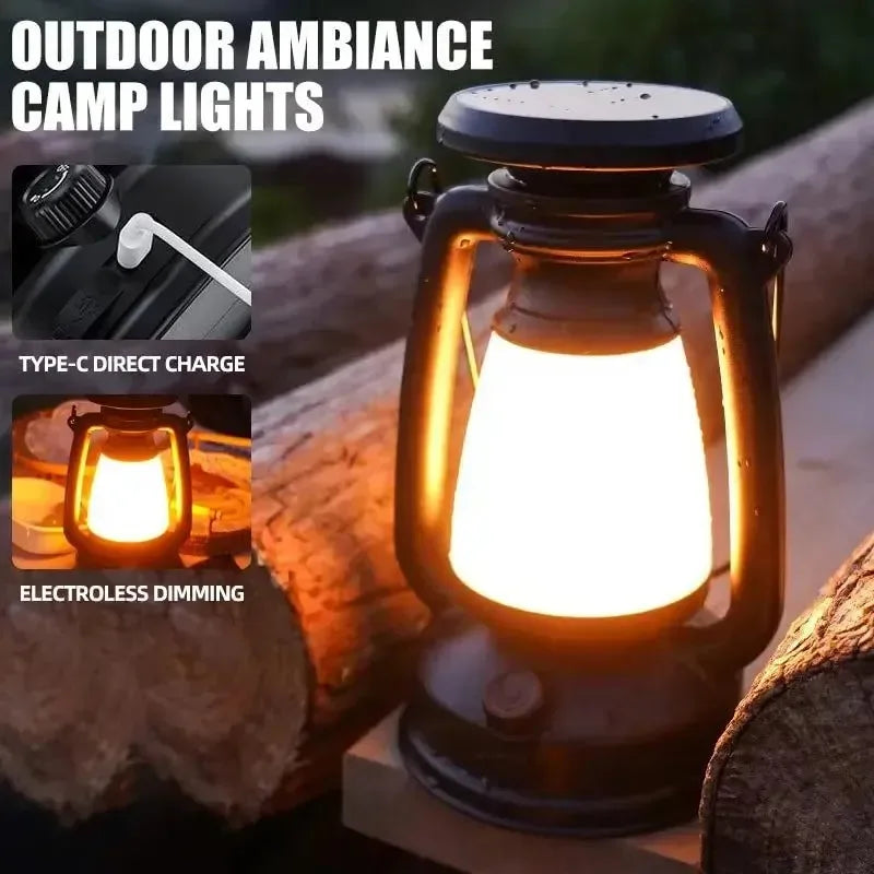 Retro Horse Light LED Desk Lamp - Rechargeable Portable Lantern for Outdoor Camping, Bar, and Home Decor - Trekker Essentials