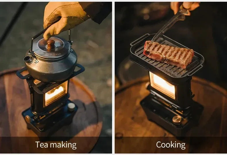 Retro Oil Lamp Stove – Portable 8-Hour Kerosene Lantern & Camping Cooker - Trekker Essentials