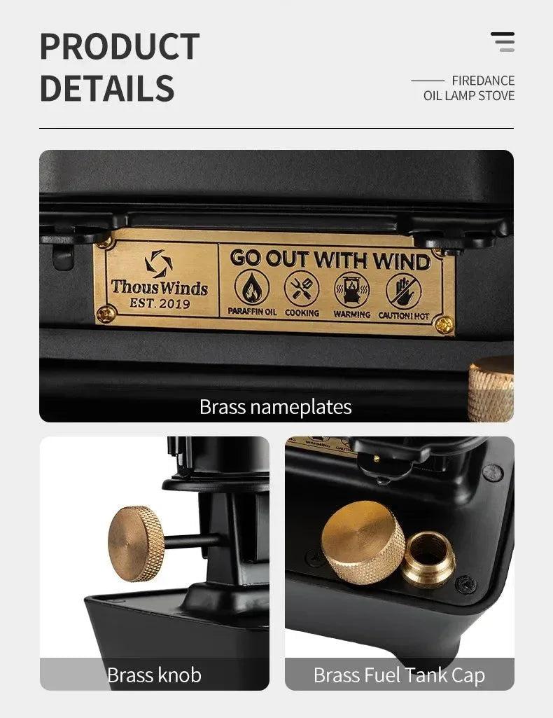 Retro Oil Lamp Stove – Portable 8-Hour Kerosene Lantern & Camping Cooker - Trekker Essentials