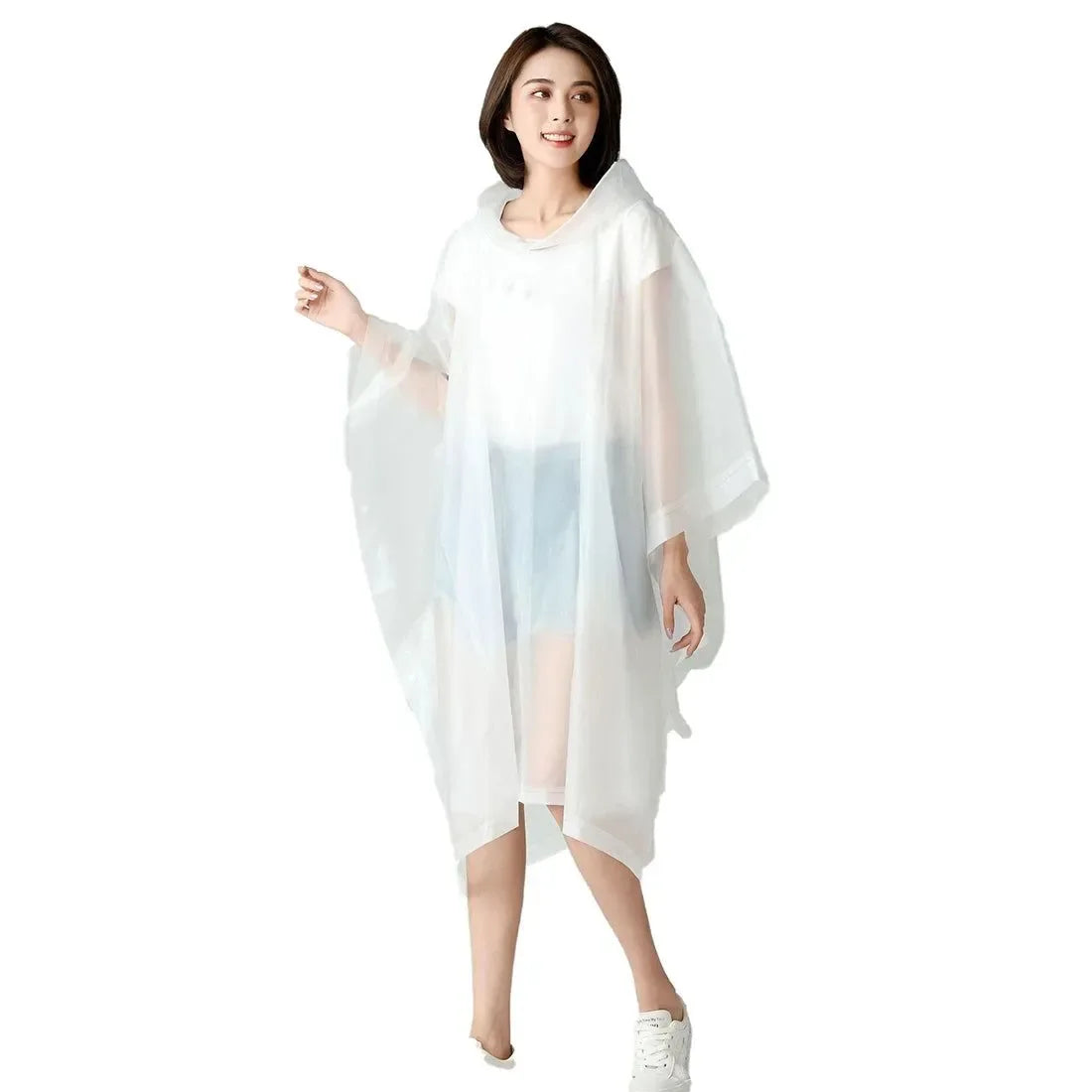 Reusable Portable Rain Coat Suit - Rainwear Poncho Cloak with Hood for Men and Women - Trekker Essentials