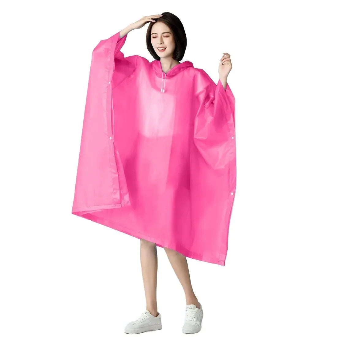 Reusable Portable Rain Coat Suit - Rainwear Poncho Cloak with Hood for Men and Women - Trekker Essentials